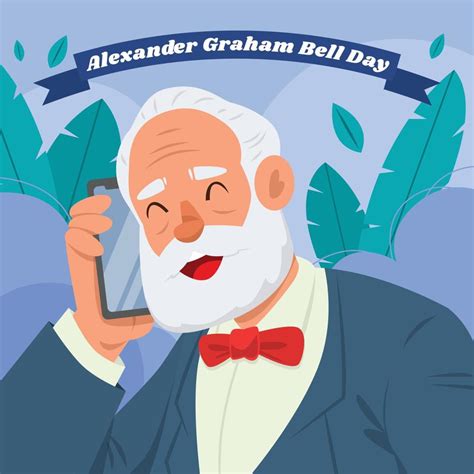 Alexander Graham Bell Make A Phone Call 21916490 Vector Art at Vecteezy