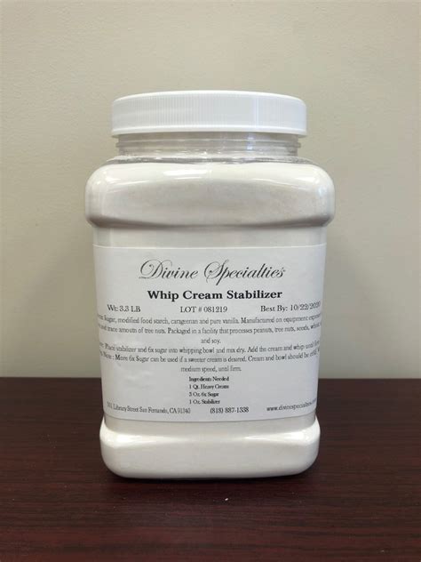 Whipped Cream Stabilizer - Powder 3.3 lbs - Divine Specialties