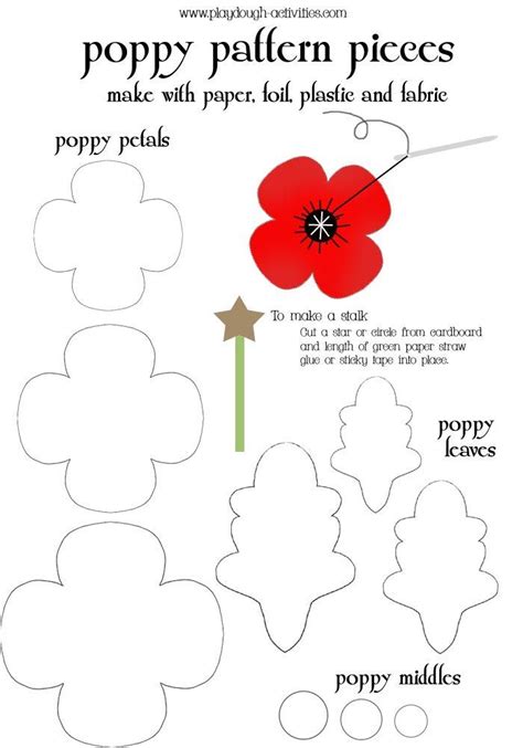 Image result for paper poppies template | Poppy template, Poppy craft ...