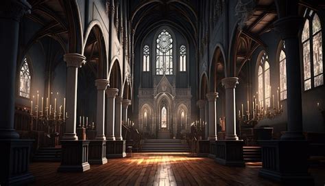 Premium Photo | Church inside view