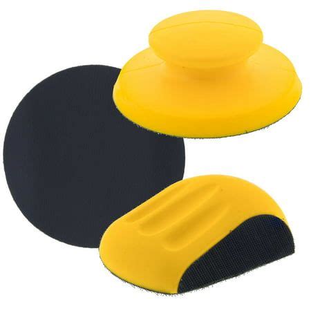 Dura-Gold Pro Series 5" Round & Mouse-Shaped Hand Sanding Block Pads for Hook & Loop and PSA 5 ...
