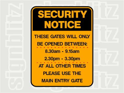 Student Safety School Gate Sign, Security Safety School Signs, Signblitz