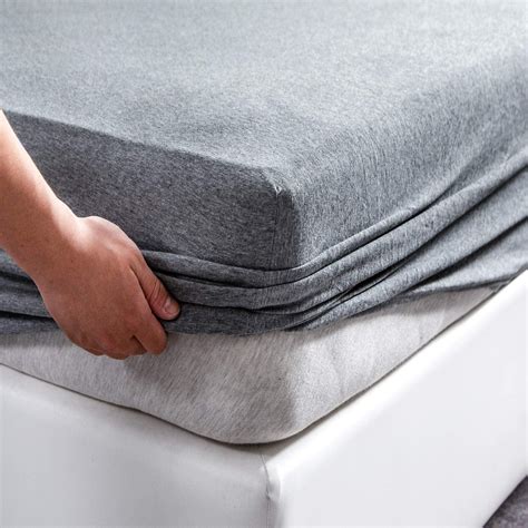 PURE ERA Jersey Knit 100% Cotton Queen Size Fitted Bottom Sheet ONLY ...