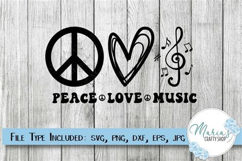 Music SVG, Peace Love Music SVG, Peace svg, Love svg