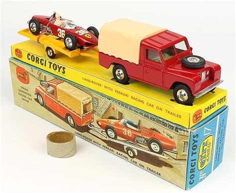 Corgi Toys No. 17 Land Rover w/ Ferrari Race Car & Trailer | Corgi toys, Toys, Vintage toys 1960s