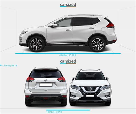 Nissan X-Trail 2013-2021 Dimensions Rear View