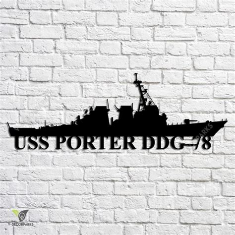 Uss Porter Ddg-78 Navy Ship Metal Art, Custom Us Navy Ship Metal Sign, Navy Ships Silhouette ...