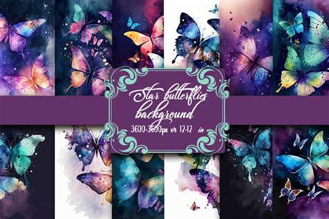 Magical Watercolor Butterfly Background Graphic by Creativbylisova · Creative Fabrica
