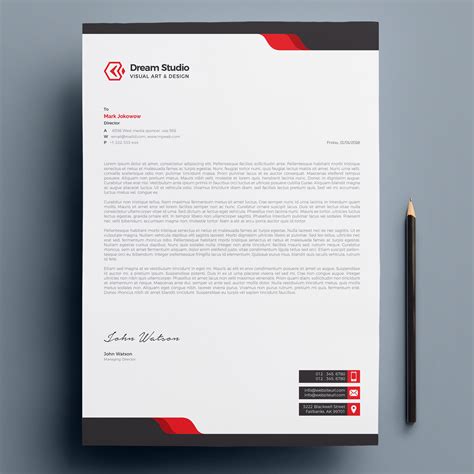 Letterhead Template with red details - Download Free Vectors, Clipart Graphics & Vector Art