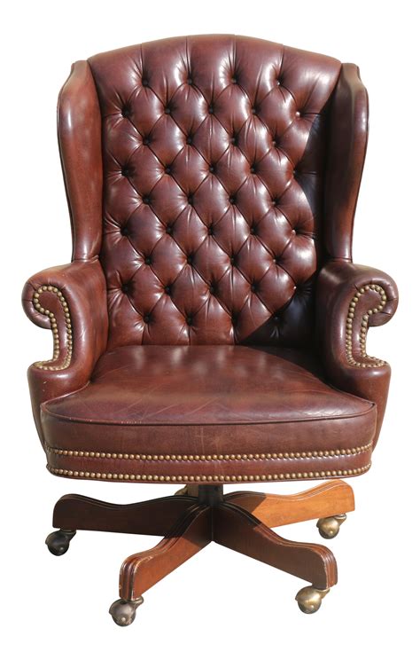 Vintage Office Leather Chair with wheels. Has no rips or damages. Rolls perfectly and very ...