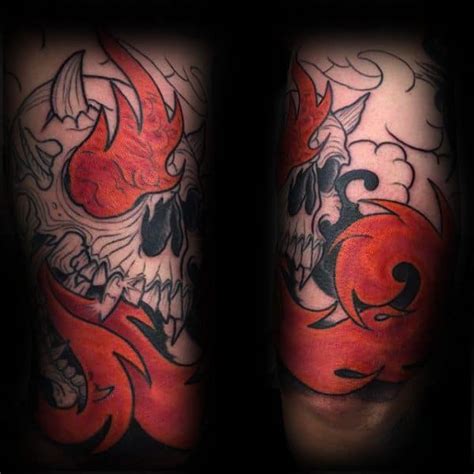 50 Flaming Skull Tattoos For Men - Blazing Bone Design Ideas