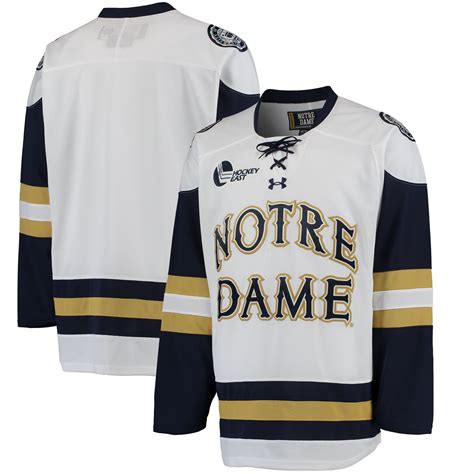 Under Armour Notre Dame Fighting Irish White Replica Hockey Performance Jersey