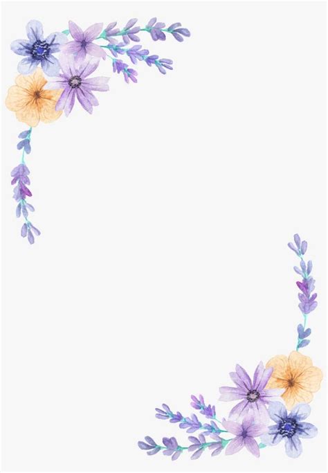 Purple Flower Clipart Decorative - Purple Flower Border Transparent ...