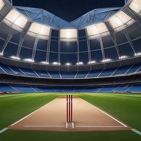 Cricket stadium at night Background | Premium AI-generated image