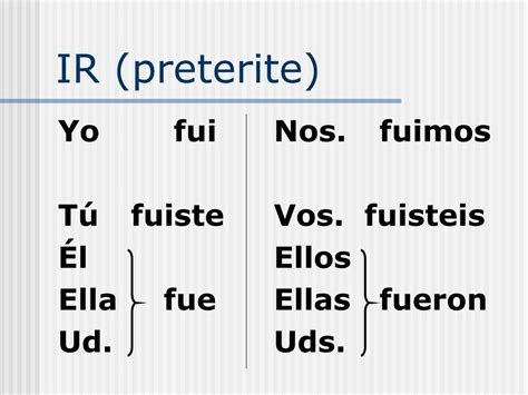 Preterite Of Ser And Ir - slideshare