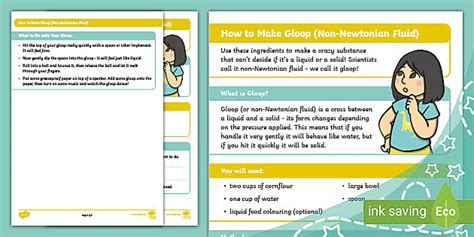 Non-Newtonian Fluid Gloop Experiment (teacher made) - Twinkl