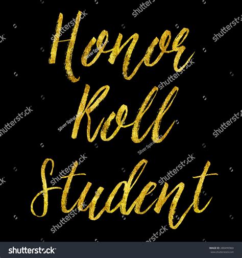 Honor Roll Student Gold Faux Foil Stock Illustration 280499960 ...