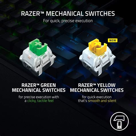 RAZER BLACKWIDOW V3 GAMING MECHANICAL KEYBOARD GREEN SWITCHES