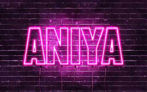 Download wallpapers Aniya, 4k, wallpapers with names, female names, Aniya name, purple neon ...