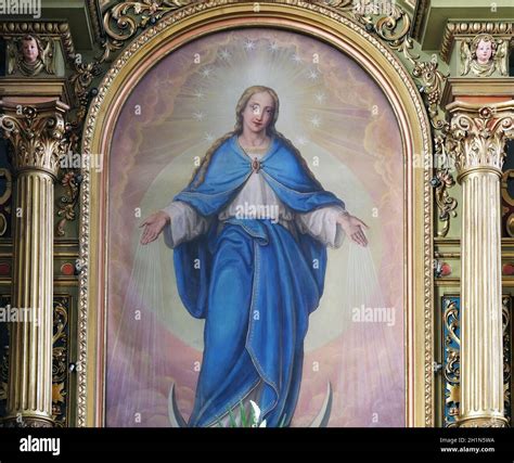 Virgin Mary altarpiece in the Basilica of the Sacred Heart of Jesus in ...