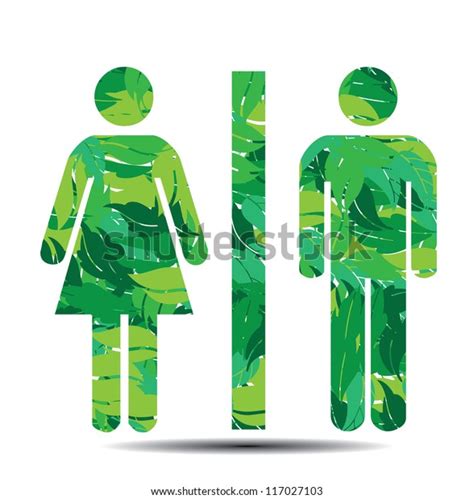 Restroom Symbol Male Female Leaves Vector Stock Vector (Royalty Free) 117027103 | Shutterstock