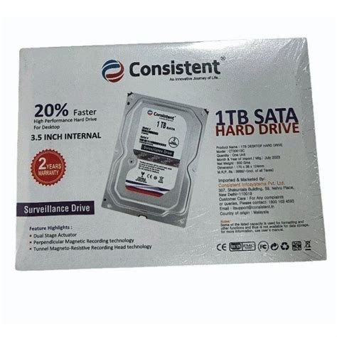 Consistent 1TB Sata Hard Drive, SSHD, 3.5 inch at Rs 2000 in Nagpur ...