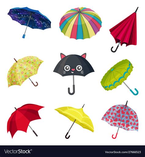 Set of colorful umbrellas with sofisticated design