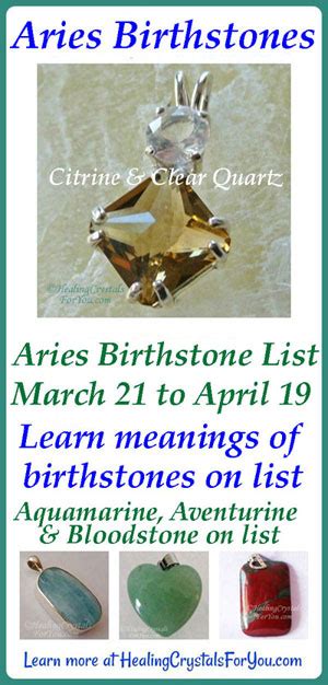 Aries Birthstone List Birthstones & Meanings March 21st - April 20th