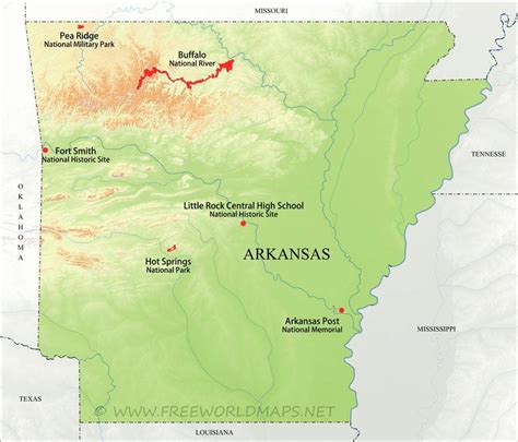 Arkansas National Parks Map