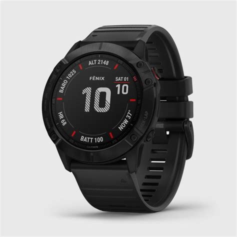 GARMIN fēnix 6X Pro Solar Titanium Carbon Gray DLC with Black Band