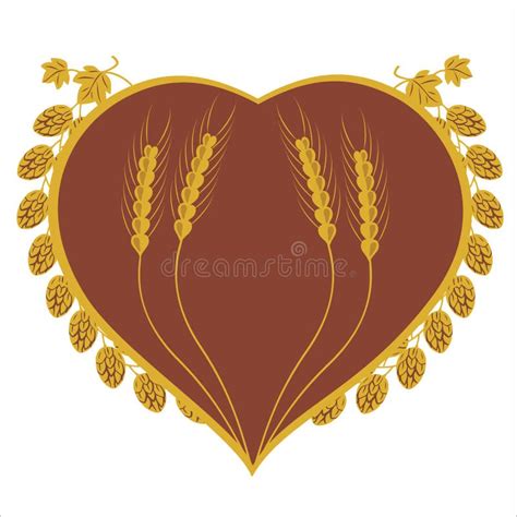 Hop and corn heart design stock illustration. Illustration of ...