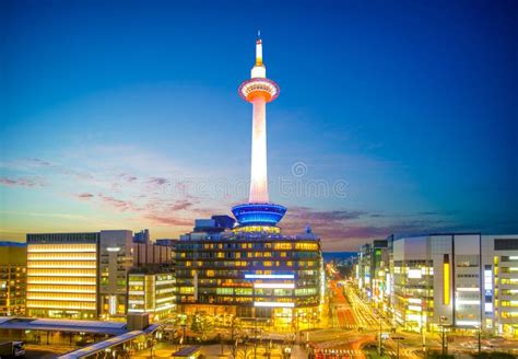 Night View of the Skyline of Kyoto, Japan Stock Image - Image of buildings, japan: 125586475