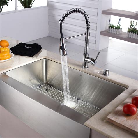 Stainless Steel Farmhouse Sink With Faucet Holes