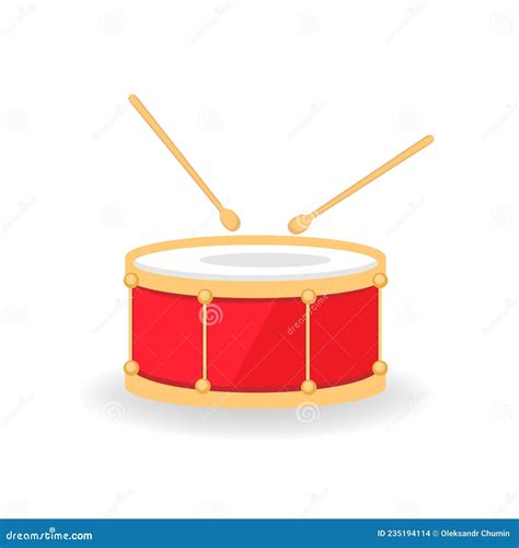 Drum Vector Isolated on White Stock Vector - Illustration of yellow, furniture: 235194114