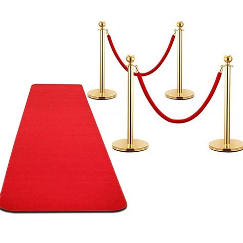 Gold Stanchions with Red Carpet - Party Shakers