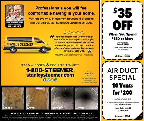 Stanley Steemer Carpet Cleaner Coupons - July - The Add Sheet!