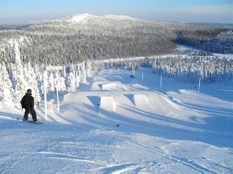 Slopes of Ski-resort Ruka Finland Stock Image - Image of skiresort ...