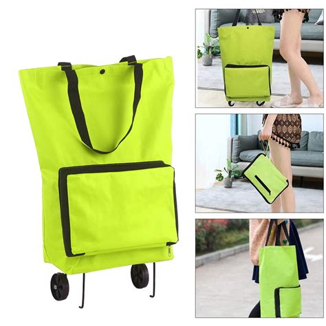 Foldable Shopping Trolley Bag with Wheels Collapsible Shopping Cart ...