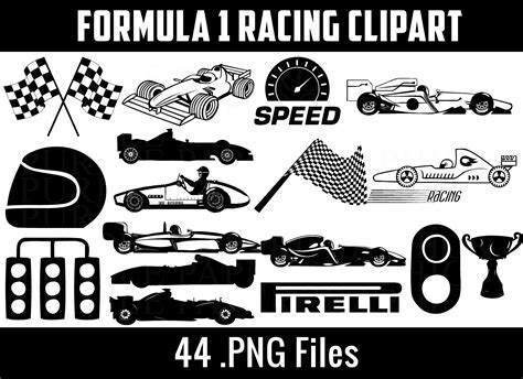 Formula 1 Race Car Silhouette Clipart Birthday Invitations | Etsy