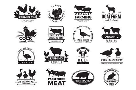 Farm animals. Business logo with domestic animals (963700)