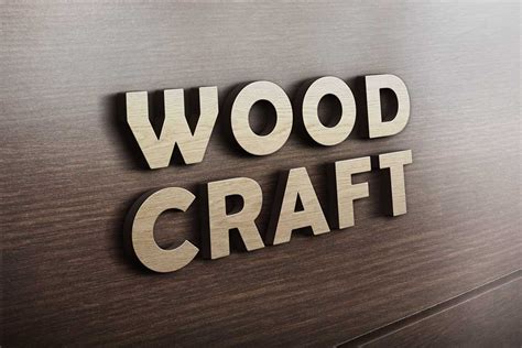 Free 3D Wooden Logo Mockup | Mockuptree