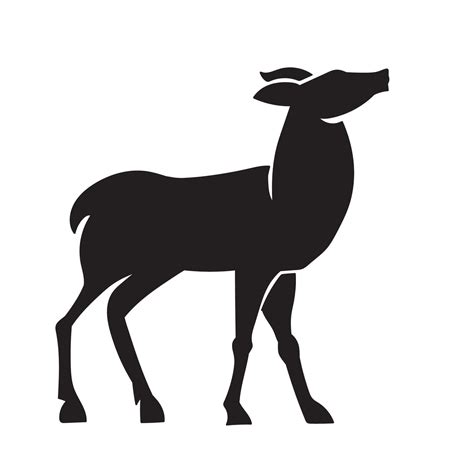 Black silhouette of a female deer. vector illustration. 14743077 Vector ...