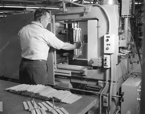 Production of combs made of Zytel nylon resin, 1950s - Stock Image - C042/1729 - Science Photo ...