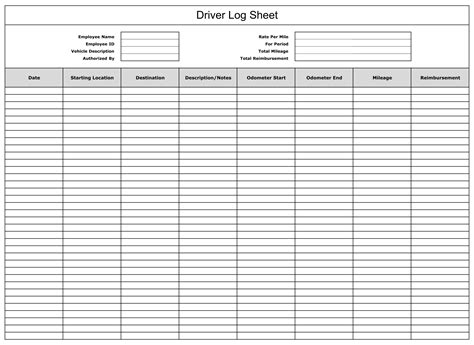 Free Truck Driver Log Book Template - Printable Form, Templates and Letter