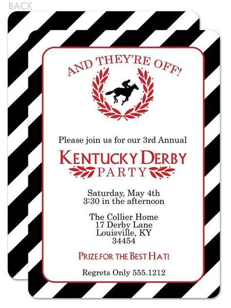 Kentucky Derby party invite, and there off or David and Kaitlin run for ...