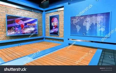 News Studio Backdrop Tv Shows On Stock Illustration 1933379105 ...