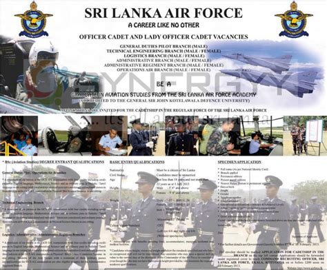 Opportunity to Join Sri Lanka Air Force and be Graduate in Aviation ...