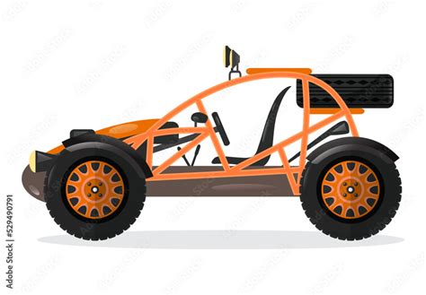 Dune buggy car isolated vector illustration. Outdoor auto racing ...