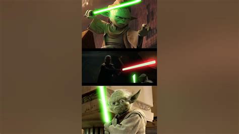 Count Dooku VS Yoda and Yaddle Lightsaber scene | Star Wars #shorts ...