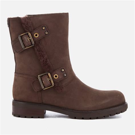 UGG Women's Niels Leather Biker Boots - Stout Womens Footwear | TheHut.com